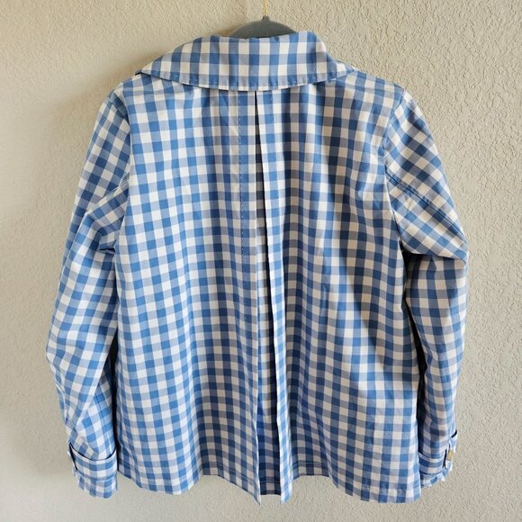 St. Johns Bay NWOT Woman SZ M Gingham Check Jacket Double Breasted Lined Preppy - Picture 2 of 9